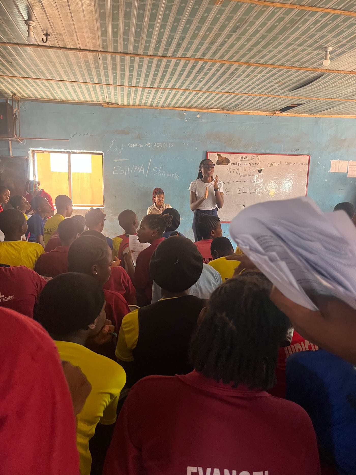 A packed classroom during a Her Path to Power outreach