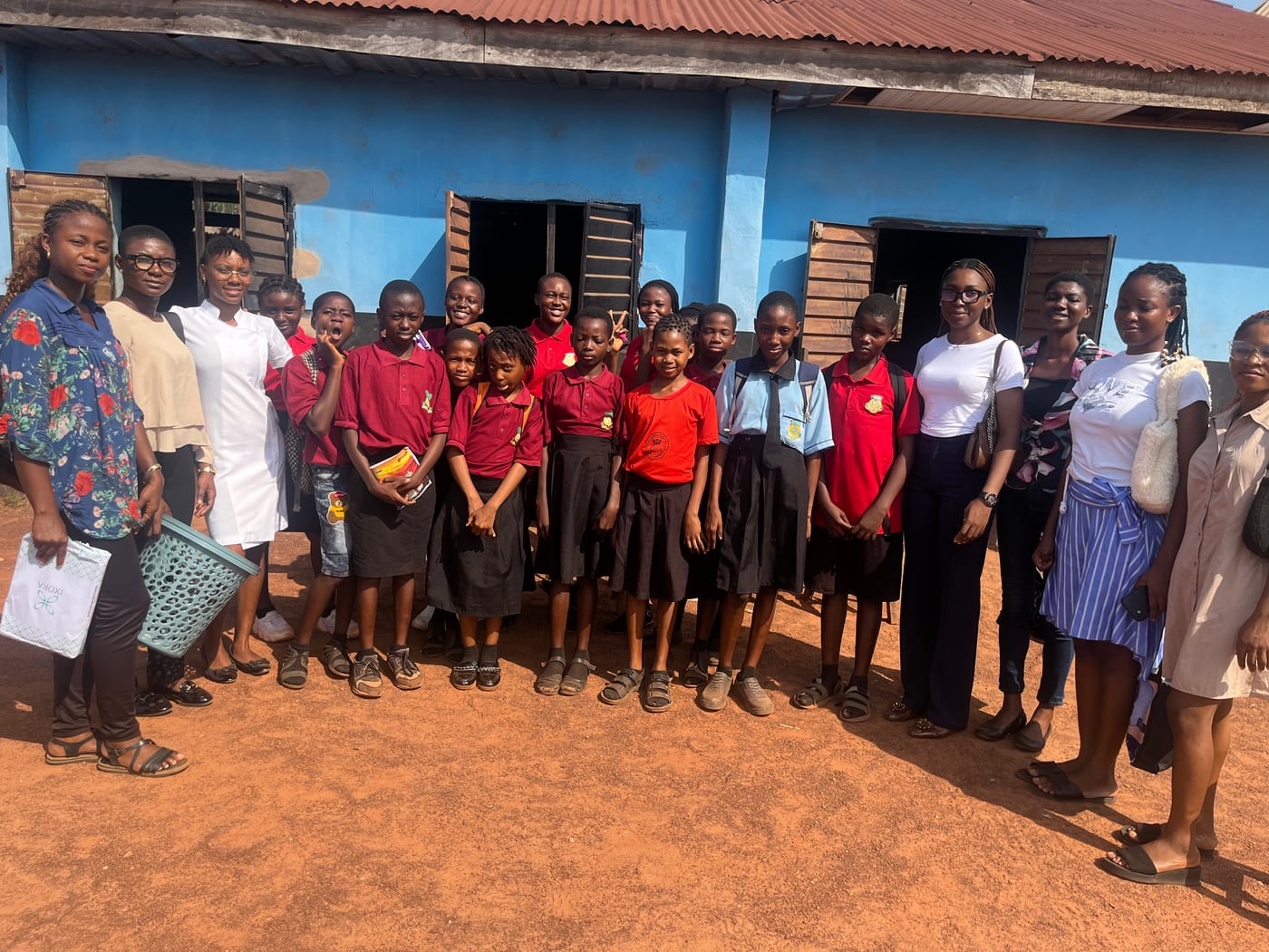 Group photograph with students after a Her Path to Power outreach